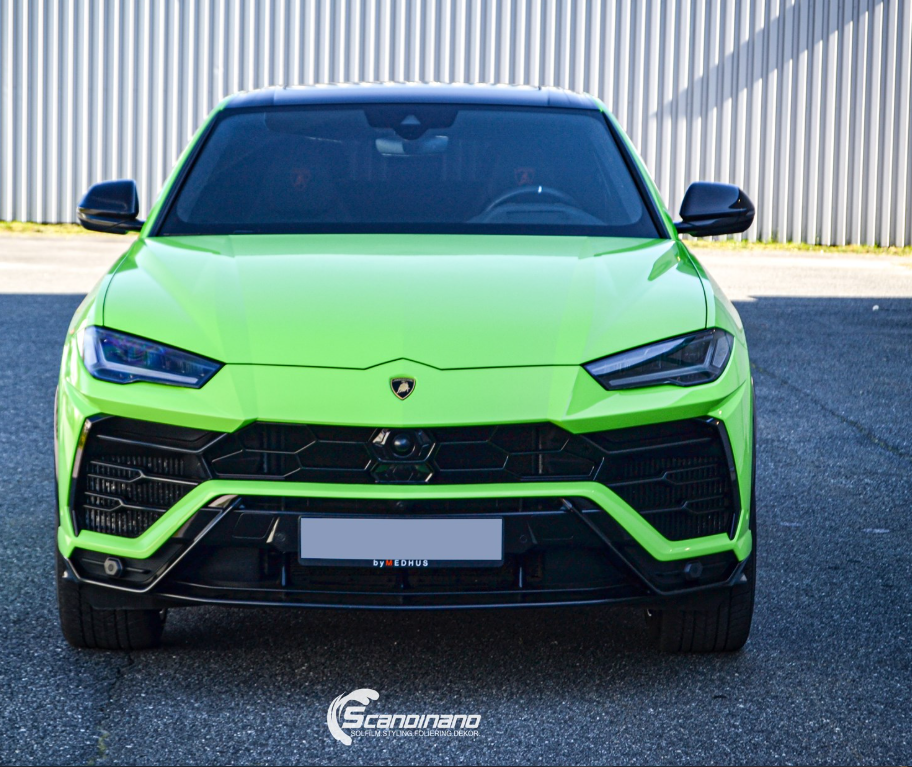 Lamborghini Urus foliert i grønt av Scandinano